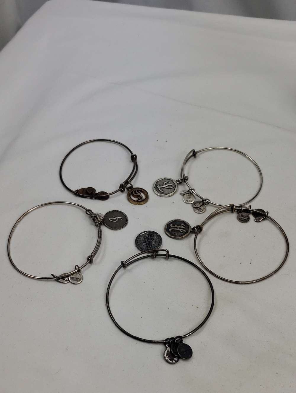 Alex and Ani Initial Bracelet Lot of 5